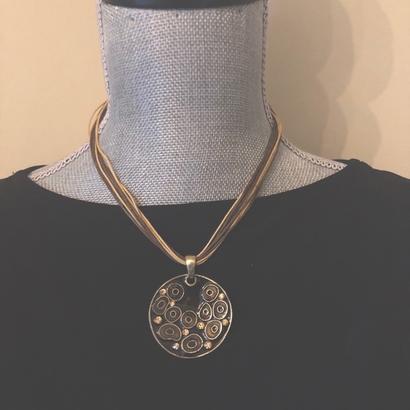 Boho Artist designed enamel & crystal choker - Picture 3 of 4